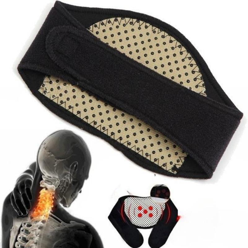1Pcs Heating Neck Protection Massager Spontaneous Belt ( Color: Black)