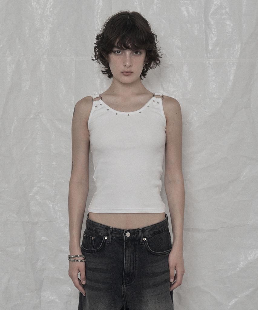 Eonibeu O-Ring Rivet Sleeveless White