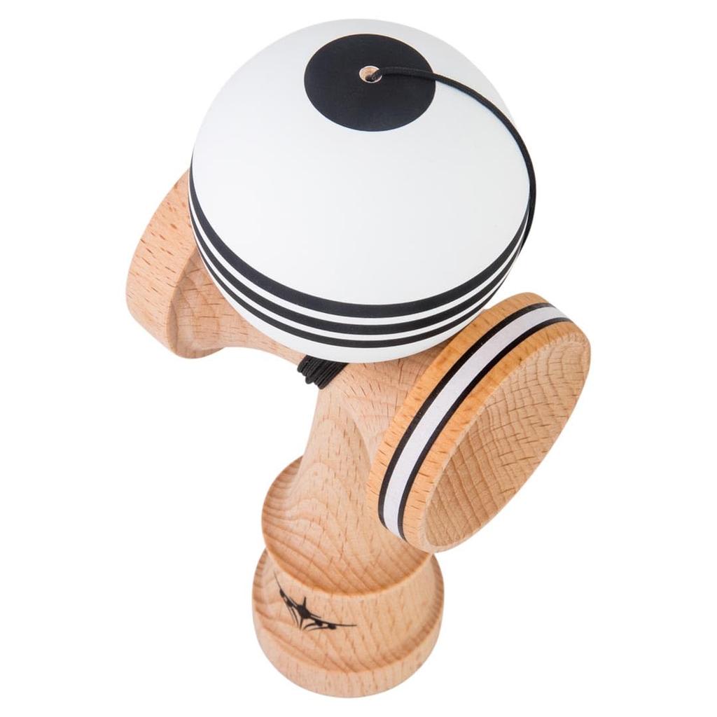 KENDAMA USA Kaizen Kendama Jet Shape Triple Split Improved Kendama Triple Split JET Shape (White/Black)