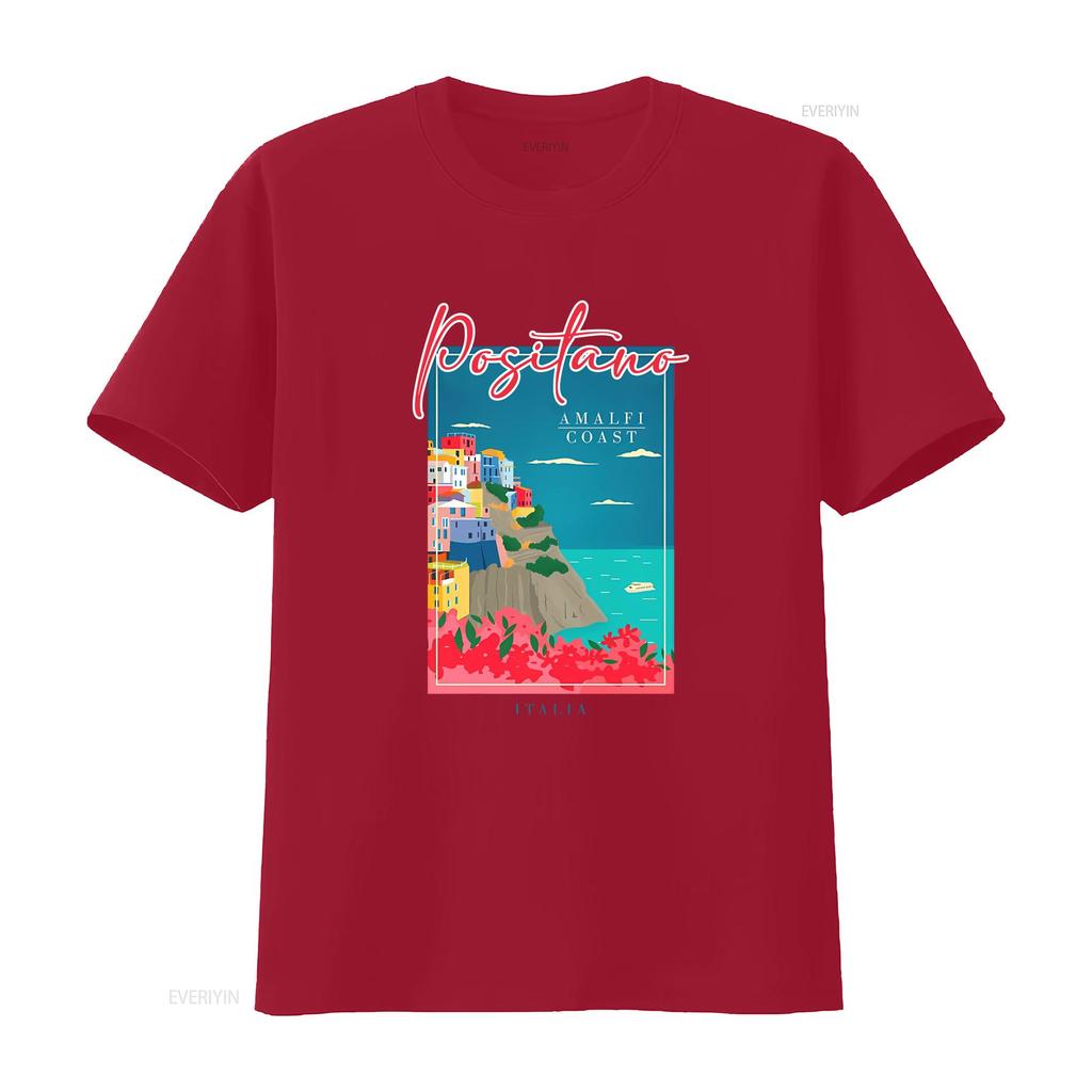 Positano T-Shirt Italien Amalfiküste Italia Kleidung Tourist vintage Gewaschen Mode Stilvoll Bequem Grafik Unisex Leicht