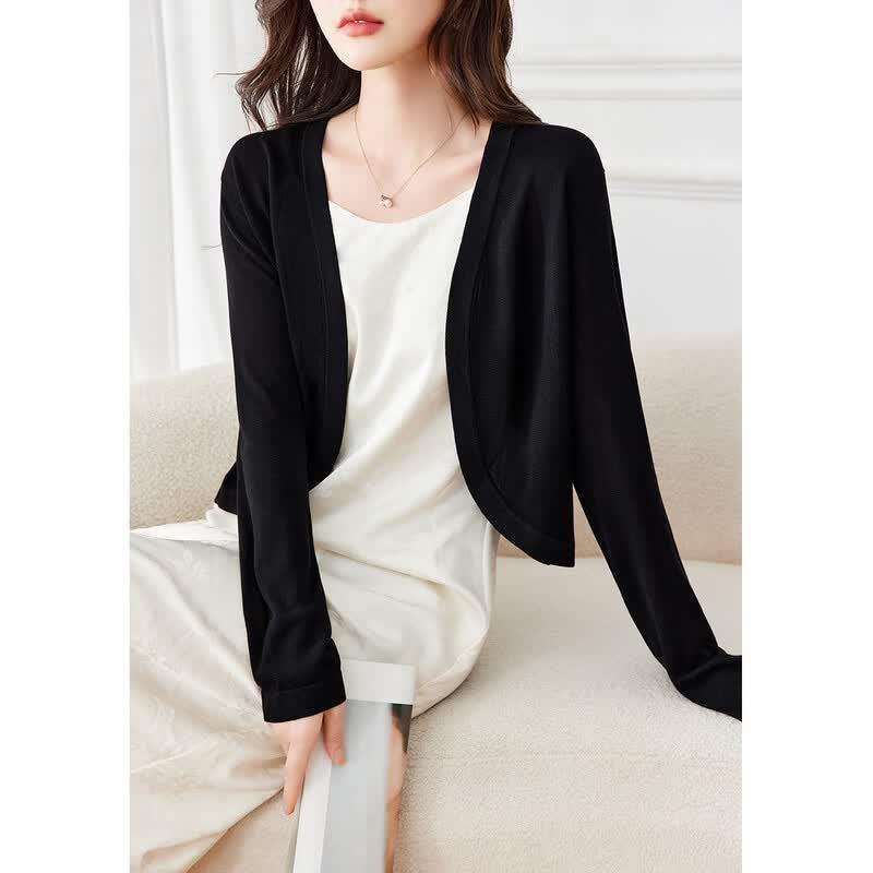 

Elegant Women s Mulberry Silk Blend Short Cardigan XL