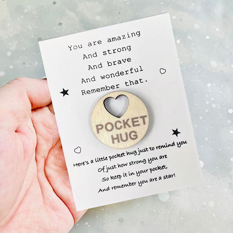 You Are Amazing And Strong Little Pocket Hug Token & Greeting Card For Friends Family Think Of You Missing You Gift