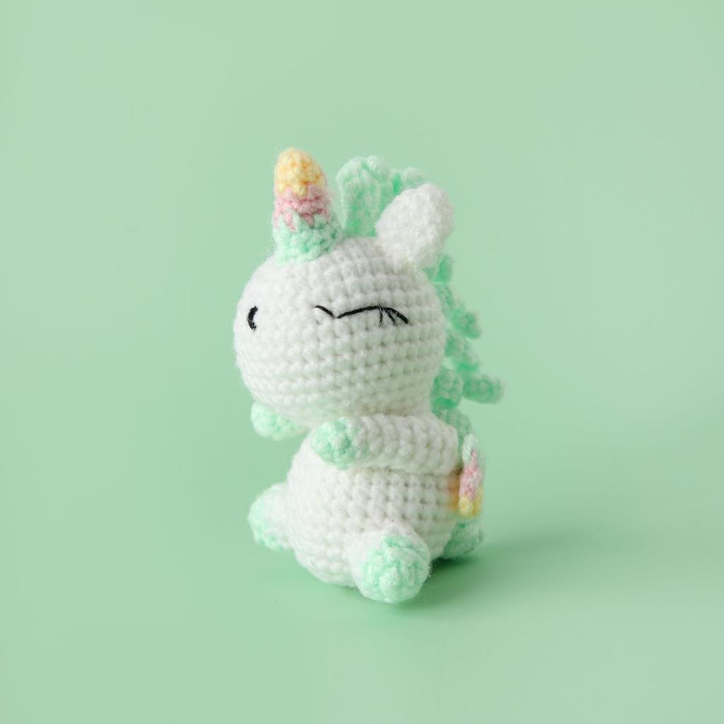 Funny Crochet Positive Energy Unicorn Dolls Home Room Decoration Handmade Knitted Unicorn Desktop Ornament Christmas Gifts