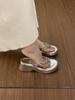 French high-end slope heel flip-flops shoes for women's summer wear with skirts, rhinestones, muffin bottoms, cool slippers for women