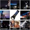 Led Solar Tactical Flashlight 1200mah Rechargeable Battery Waterproof Outdoor Camping Emergency
