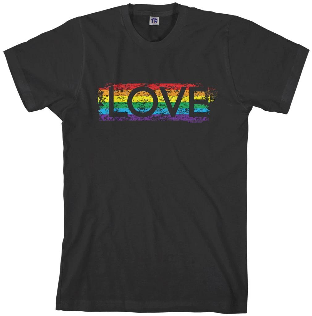 

Threadrock Men s Gay Pride Rainbow Love T shirt lesbian LGBT XL