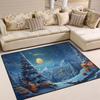 Holiday Theme Area Rug With Cartoon Santa Snowman Ghost Pumpkin Artistic Patterns Soft Carpet For Living Room Festival Decor