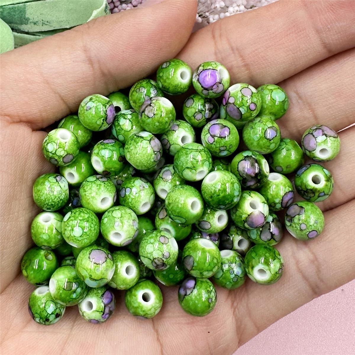 

Товары для домашней вечеринки, маленькие бусины, свободные бусины, 50 шт., модные цветные акриловые ожерелья диаметром 8 мм, аксессуары для изготовления браслетов «сделай сам» зелёный