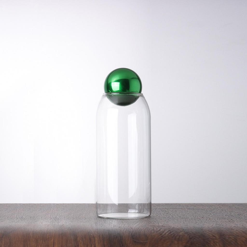 Modern Glass Coffee Bean and Tea Storage Jar with Cork Stopper