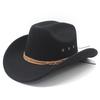 Retro autumn and winter woolen men's and women's retro western cowboy hat big edge wide edge sunshade top hat felt hat