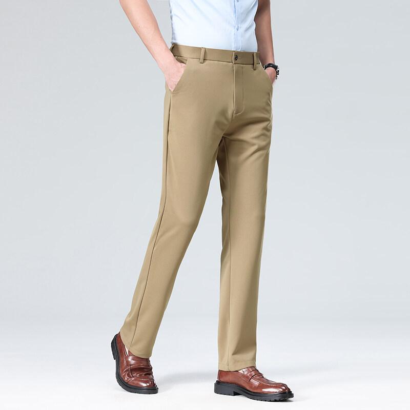 2025 Spring Men Casual Pants Men Elastic Waist Slim Fit Korean Pants Male Soild Color Suit Pants Man Streetwear Trousers