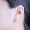 8mm Sky Blue Round Tarnish Unique Zircon Womens 925 Silver Earring