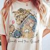 2026 New Vintage   Beauty Beast Art Rose Magic Kingdom Print TShirt Womens Short Sleeve Relaxed Plus Size Top