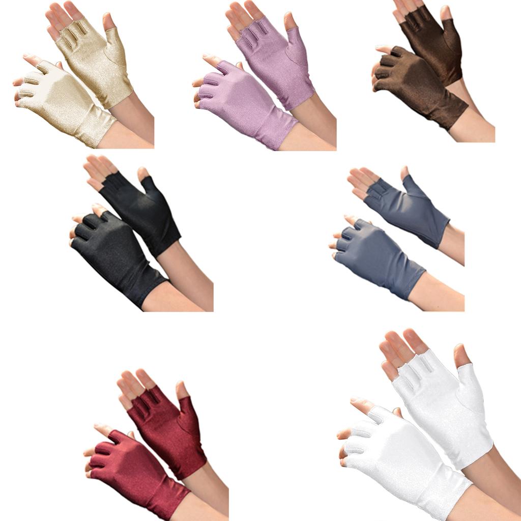 Sunblock Fingerless Gloves for Women Outdoor Activity Wrist Length Driving Gloves Light Weight Fingerless Sunblock Glove
