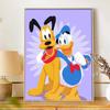 Disney Diamond Art Painting Kit – Donald Duck & Pluto Duo Shiny Craft, Home Wall Decor, Handmade Gift
