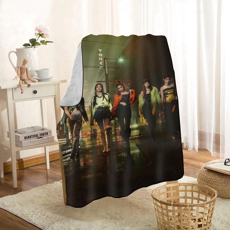 Modern ITZY KPOP Blanket On For The Sofa/Bed/Car Portable 3D Blanket For Kid Home Textile Fabric 0524