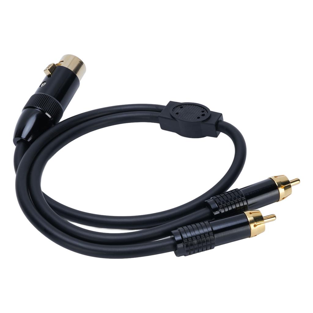 Cabo Y Splitter Estéreo XLR Fêmea 1,6 pés Cabo Adaptador XLR Fêmea para 2 Plugues RCA para Amplificador Gravador Alto-falante TV