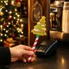 Magic Card Holder for Payment Christmas Tap-to-Pay Wand, Candy Cane Handle Credit Holder, Cute Retail Tool Self Checkout Santa Snowman Tree