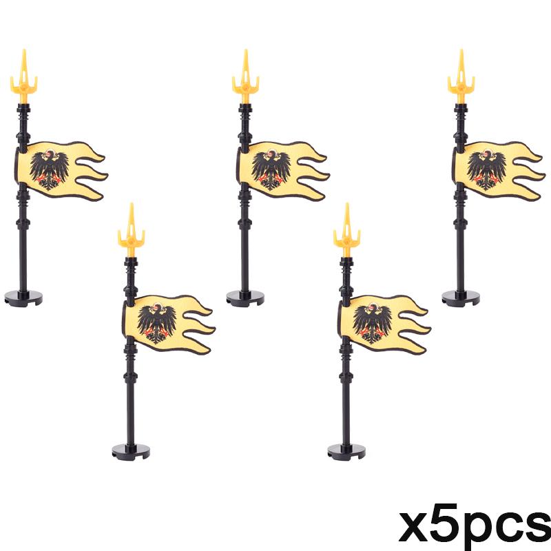 MOC Mittelalterliche Flagge Burg Serie Bausteine Figuren Zubehör Löwe Adler Altes Rom Burg Ritter Umhang Steine Spielzeug Geschenk