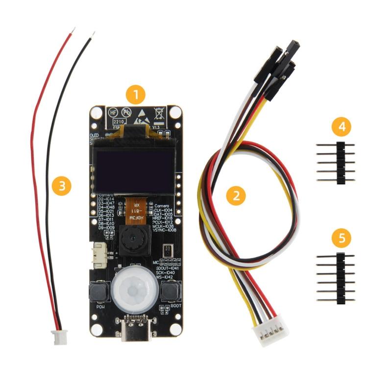 T-Camera-S3 ESP32-S3 Development Board WiFi Bluetooth-compatible Module 0.96-inch OLED Screen OV2640 Camera -Slot