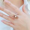 Purple Gold-Plated Rose Gold Color Gold Hollow Smoke Stone Exquisite Fashion Luxury Trend Ring