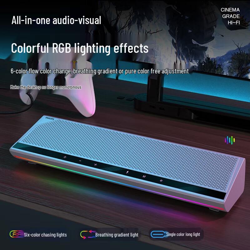 Philips SPA5508 Bluetooth Desktop Computer Speakers with Microphone