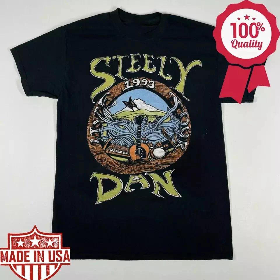 Rare Steely Dan Band 1993 T-Shirt Short Sleeve Black All Size Unisex S-5X KK1366