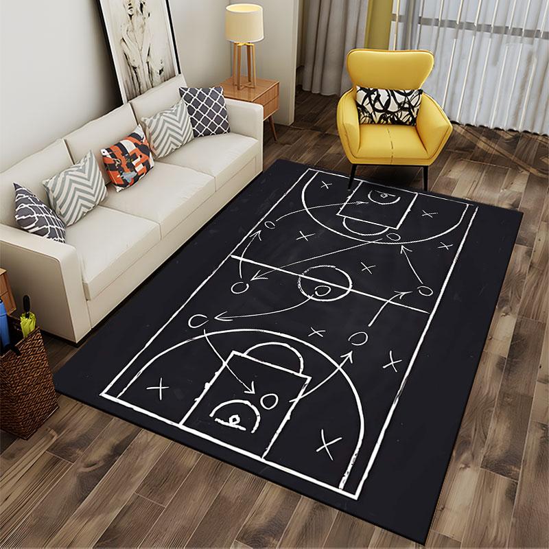 Basketball Strategy Chalkboard suitable as a non-slip mat for the living room or bedroom sofa