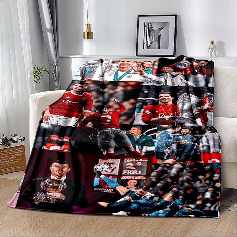 CR7 Goat R-Ronaldo Football Star Flannel Blanket Soft Warm Throw Blanket for Bedroom Living Room Bed Travel Camping Picnic Gift