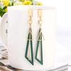 Orecchini pendenti geometrici coreani color verde a forma di fiore per donna petali rotondi a cuore foglia metallo brincos gioielli da matrimonio festa regalo