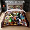 Naruto Design Bed Bedding Set 1 Duvet Cover + 2 Pillowcases Soft Breathable Household Bed Linens