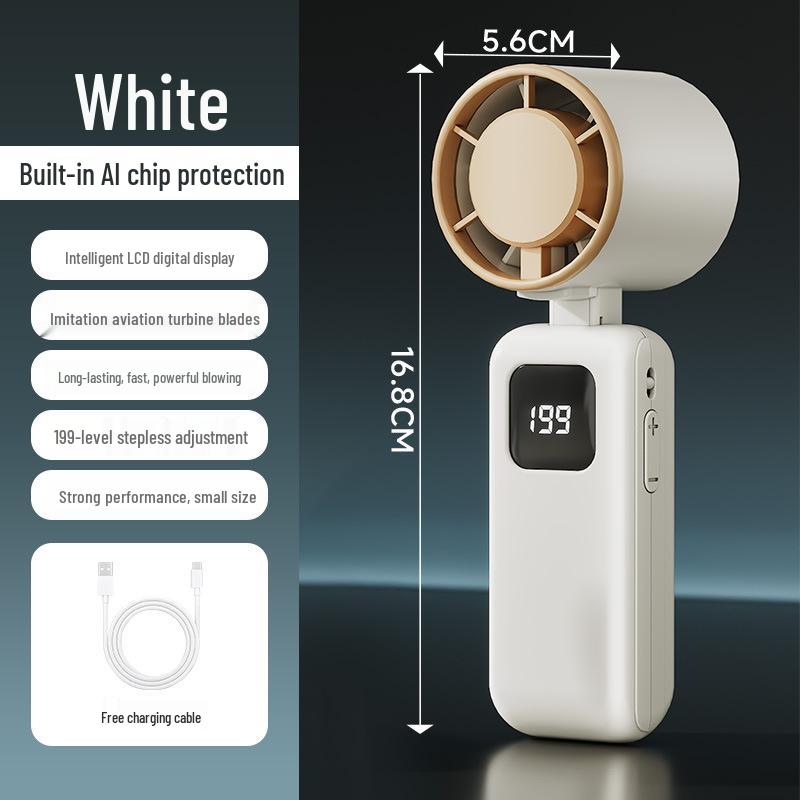2026 USB Rechargeable Portable Neck-Hanging Mini Fan with 199 Speeds and Folding Design S23