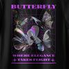 Butterfly Graphic T-Shirt, Where Elegance Takes Flight Tee, Holographic Butterfl