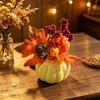 Simulation Halloween Pumpkin Flower Arrangement Foam Fruit Maple Leaf Conifer Seed White Pumpkin Halloween Decor Shooting Props