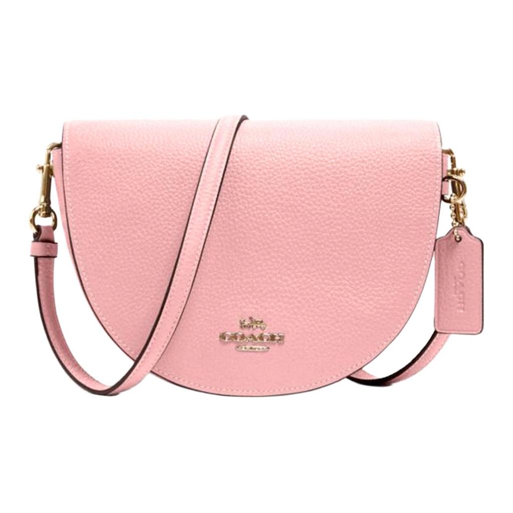 Coach Ellen 21 Solid Color Macaron Leather Flap Shoulder Saddle Crossbody Bag Women bags Cherry-Blossom-Pink C1432-IMS9M