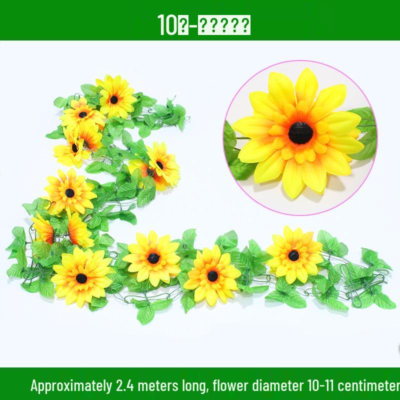 Artificial Rose & Green Leaf Vine for AC Decoration
