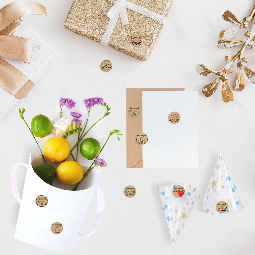 500 Sheets/roll Roll Sticker Tape Retro Kraft Paper Handbook Material Decorative Envelope Seal Sticker