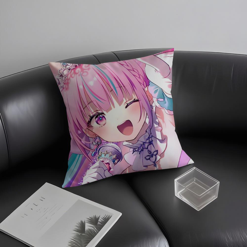 H-Hololive M-Minato Aquas Cushion Cover Pillowcase Ultra Soft Skin Friendly Fabric Cloud Like Comfort & Concealed Zipper