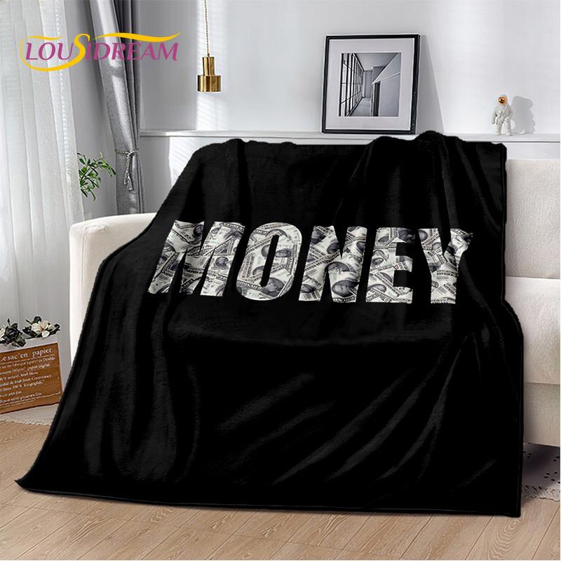 Zengin Dolar Euro Pound Para 3D Karikatür Battaniye, Yumuşak Atmak Battaniye Ev Yatak Odası Yatak Kanepe Piknik Ofis Seyahat Kapak Hediye Çocuk