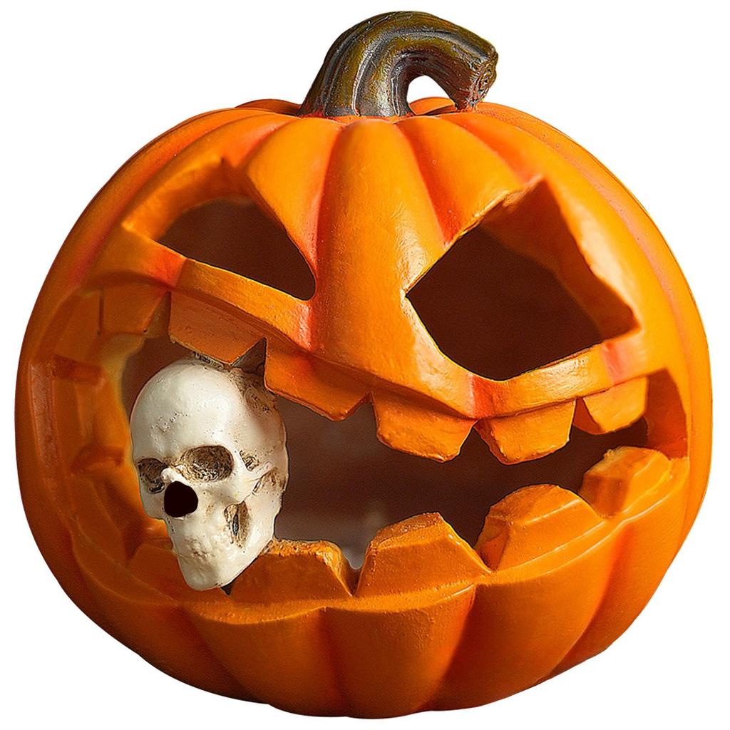 Vintage Halloween Pumpkin Resin Skeleton Table Decor for Party Decoration