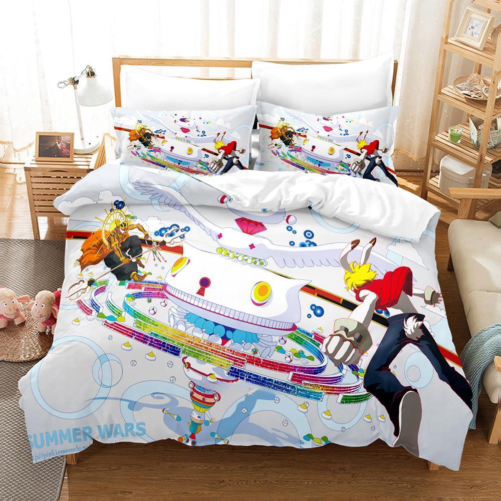 Fashion 3d Print Summer Wars King Kazma Bedding Set Cartoon Anime Three-piece Set Adult Kid Bedroom Duvetcover Sets Home Textile