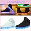 Led Couples Men Women High Light Up Trainer Lace Up Flat Shoes Luminous Sneakers