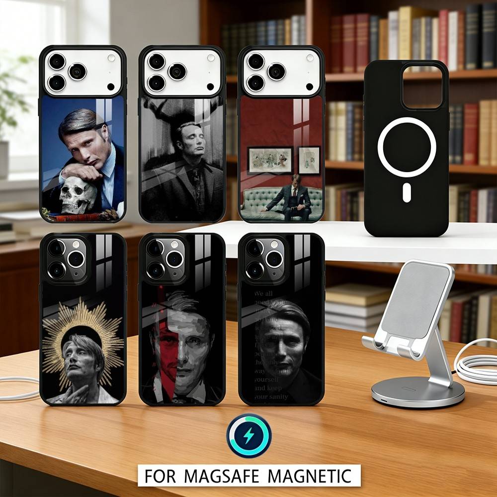 M-Mads M-Mikkelsen H-Hannibal Phone Case Magnetic For iPhone17 16 15 14 13 12 Pro Max For Magsafe Wireless Charging Cover