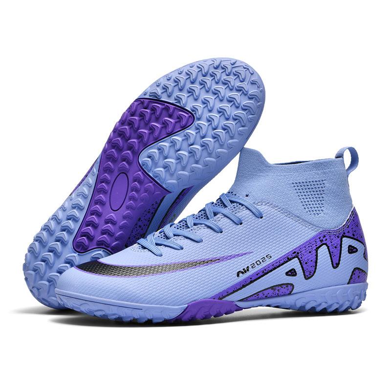 New high-top football shoes Men's and women's broken nails Student long nails Competition training Sports football shoes Non-slip