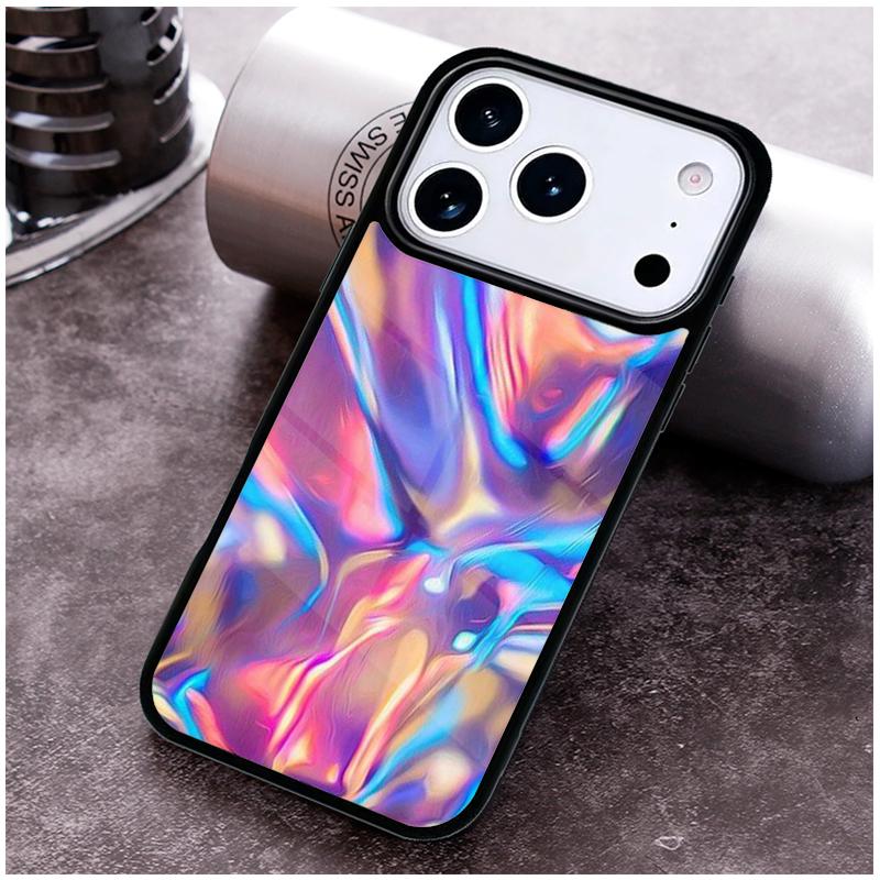 Holographic Trippy Rainbow Phone Case for iPhone 17 16 15 Pro Max Air 14 13 12 11 Plus Shockproof Cover