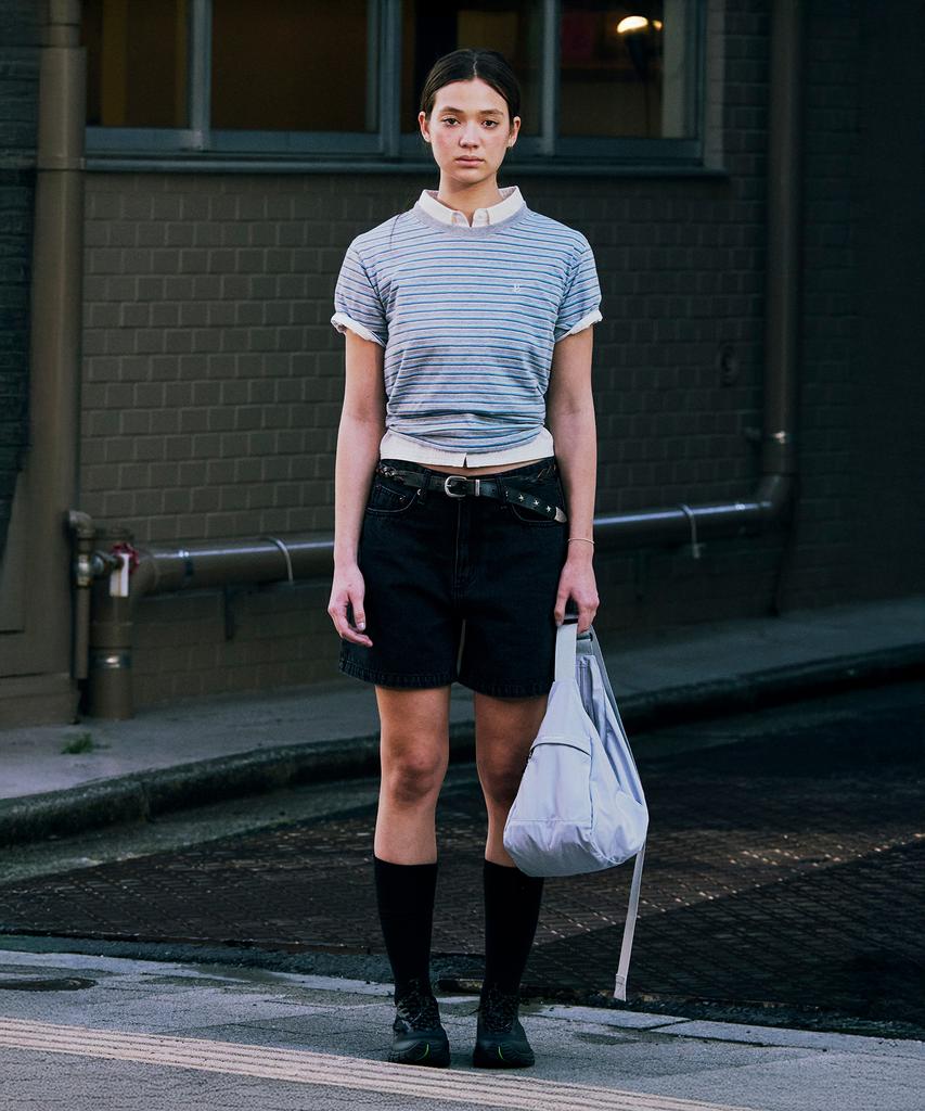 Loukeullaesig Lc Striped Mini T-Shirt_Melange Grey_Lc252Ts17Mg