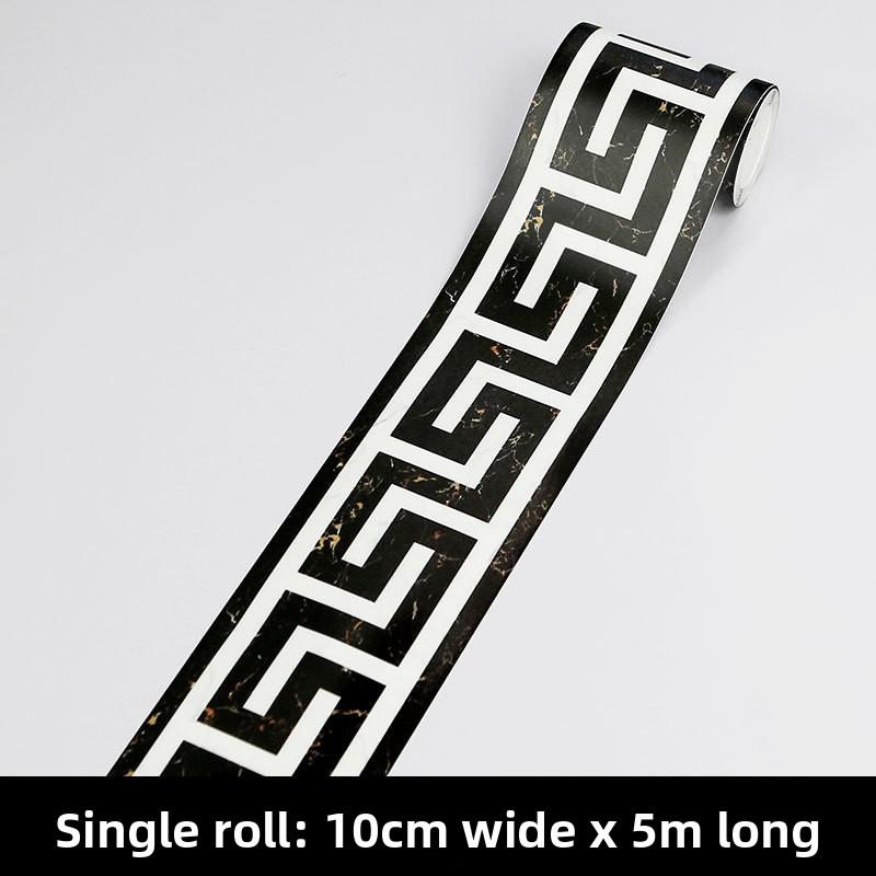 Bathroom Waist Line Sticker Self-adhesive Waterproof Living Room Bedroom Kitchen Skirting Line Tile Sticker Pvc Wallpaper Decorative Wall Sticker