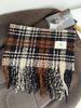 Korean Style Imitation Cashmere Plaid Scarf - Women's Warm, Thick, and Versatile Neck Warmer for Fall and Winter.