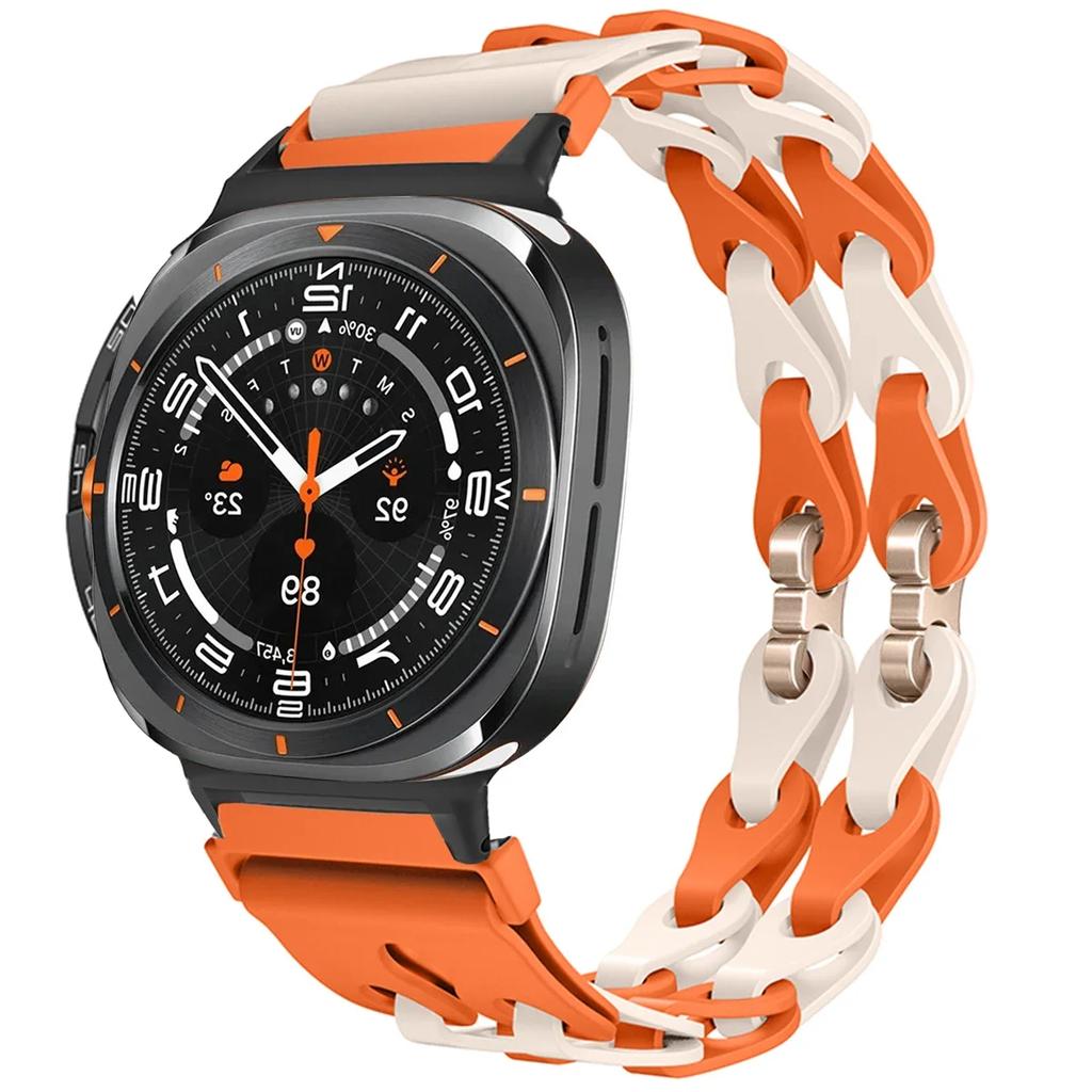 Silicone Chain Strap for Samsung Galaxy Watch 2025/7 Ultra 47mm Wristband Band Bracelet for Galaxy Watch ultra 2025 Watchband