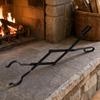 Folding Fireplace Log Tongs Lightweight Steel with Loop Handles